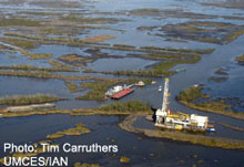 oil refinery in marsh