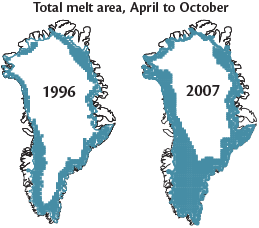 Greenland melting.