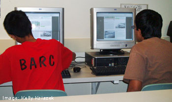 students using computers for this activity