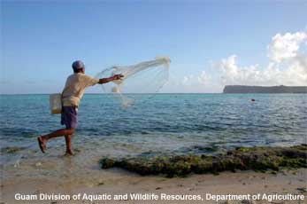 man throwing talaya (net)